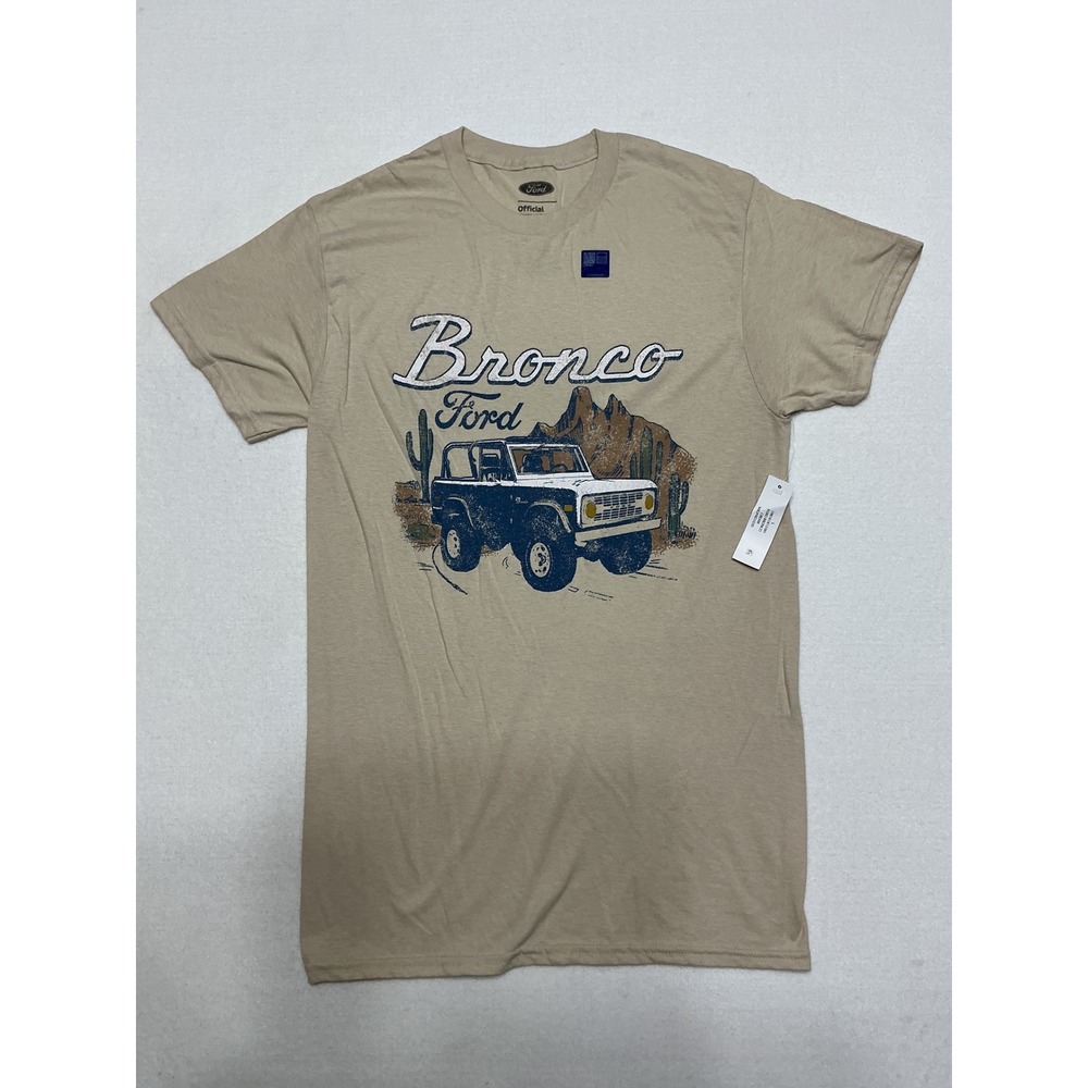 Ford Bronco T Shirt Mens Small Cream Graphic Desert 4x4 Truck Tee NWT MB2FRD1030